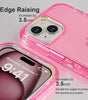 for iPhone 15 Case, Heavy Duty Shockproof Protection Phone Cases, Anti-Drop, Dual Layer Transparent Protective Cover Compatible with iPhone 15, 6.1 inch,Crystal Pink