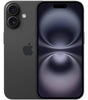 Apple iPhone 16 128GB unlocked in black showing front display and dual rear cameras, excellent condition touchscreen model