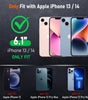 for iPhone 14 case & iPhone13 Case with 2Pcs HD Screen Protector,14 FT Military Grade 3 in 1 Shockproof/Dustproof/Drop Proof Military Grade Protective Cover for iPhone14/13 6.1-Black