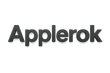 3D rendered black text "Applerok" on a transparent background with subtle shadow effects
