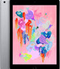 Space Gray Apple iPad 6 with 9.7-inch display showing colorful abstract wallpaper, 128GB, unlocked, good condition
