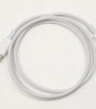 White Apple USB-C to Lightning charging cable coiled on white surface for wireless headset accessories