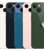Apple iPhone 13 in multiple colors showing back view with dual cameras and Apple logo, excellent condition unlocked model