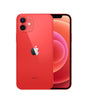 Red Apple iPhone 12 mini with dual rear cameras and 5.4-inch display, showing front and back view, excellent condition.