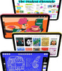 New 2025 iPad 11-inch in blue, pink, yellow, and silver showing various app screens and vibrant display colors