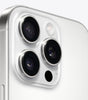Silver Apple iPhone 16 Pro showing close-up of triple rear cameras and side buttons in good condition fully unlocked model