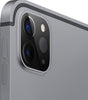 Close-up of Space Gray Apple iPad Pro 4th Gen 12.9-inch rear dual camera and side volume buttons in excellent condition