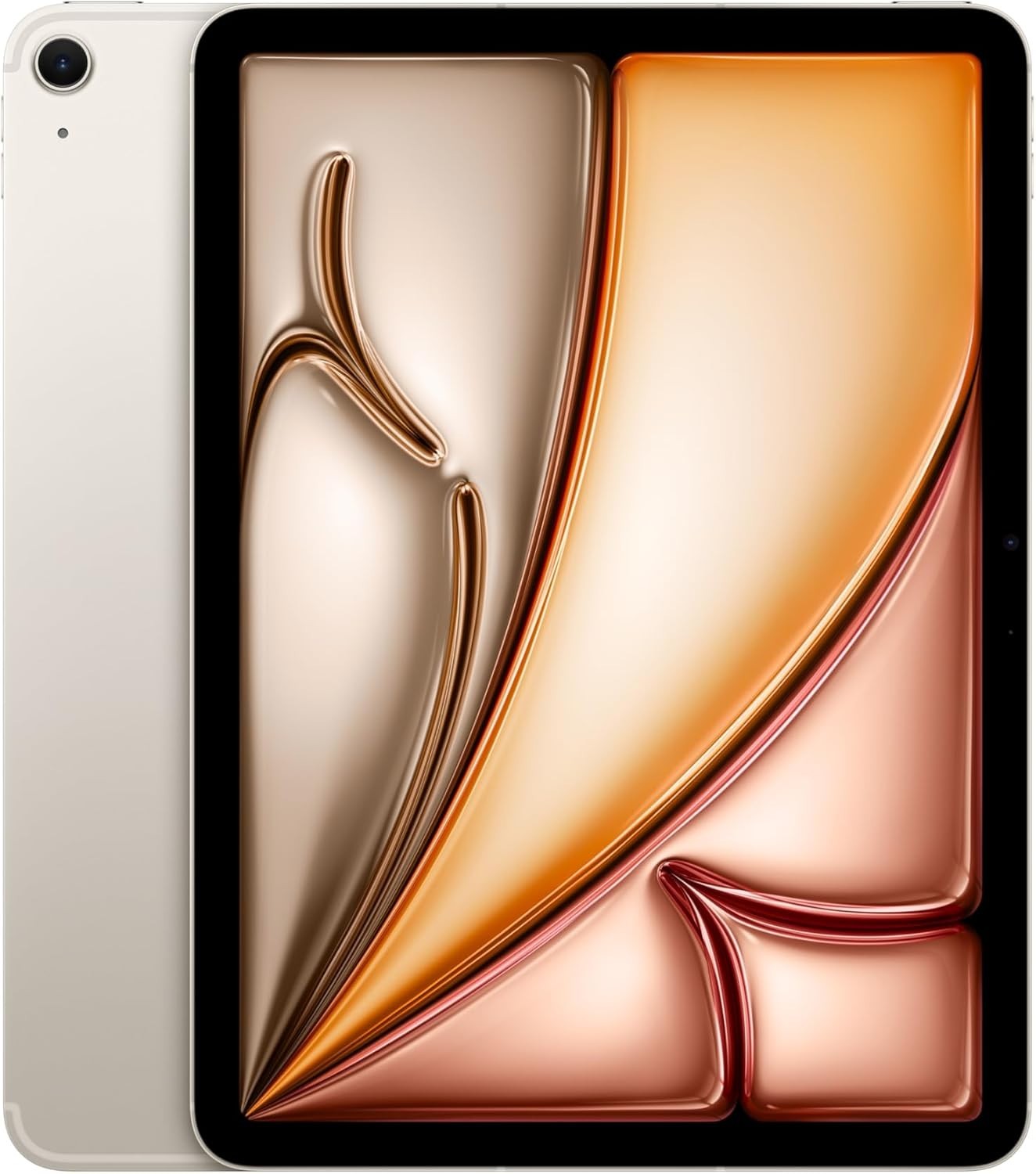 Apple iPad Air 11-inch A3267 in starlight showing front display and rear camera, unlocked with 256GB storage