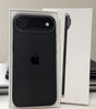 Black Apple iPhone 17 Air 256GB in open box showing rear camera and sleek side profile, never used condition 10/10