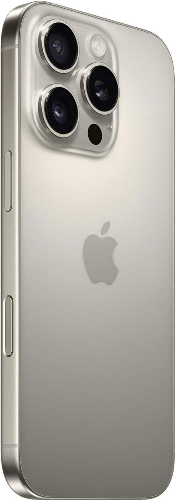 Silver Apple iPhone 16 Pro Max back view showing triple camera system and side buttons, 256GB storage, unlocked condition
