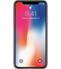 Apple iPhone X A1865 fully unlocked 256GB Space Gray front view with lock screen displayed on a white background