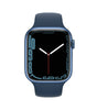 Apple Watch Series 7 in blue with 41mm case, silicone band, showing front screen and side button, very good condition