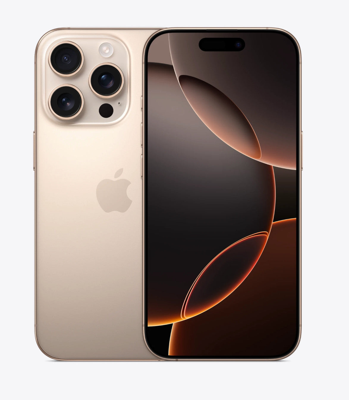 Apple iPhone 16 Pro in gold showing front display and triple rear cameras, 256GB fully unlocked, good condition