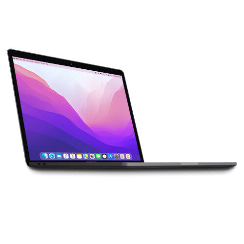 Space Gray 2020 Apple MacBook Pro 13-inch with Intel Core i5, 16GB RAM, 512GB SSD, showing side and screen view
