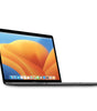 2017 Apple MacBook Pro 13-inch Space Gray showing side view with screen on and slim design A1706 model