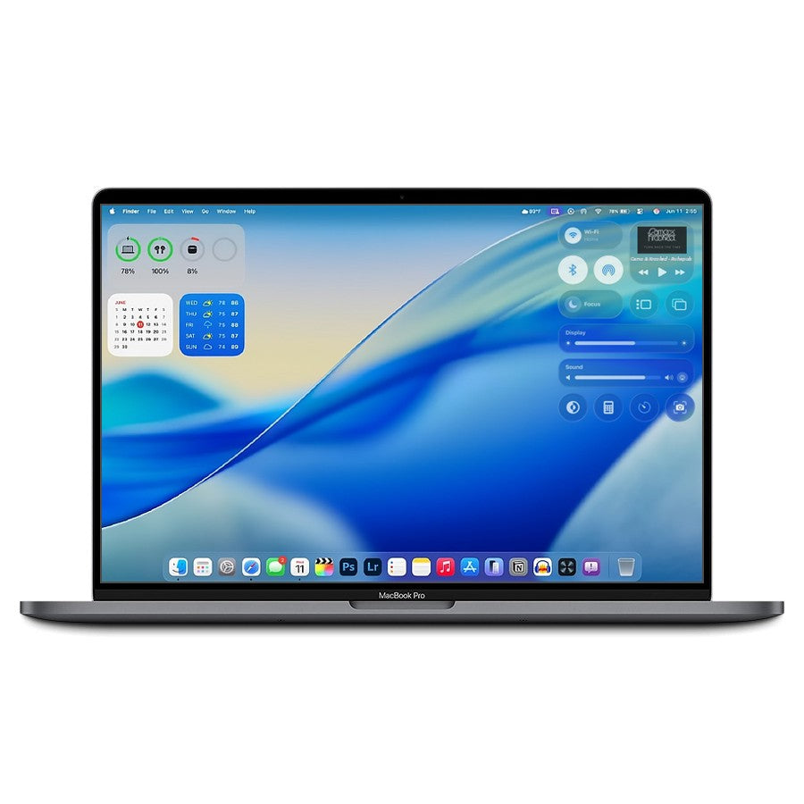 Space Gray 2019 Apple MacBook Pro 16-inch with i9 processor, 32GB RAM, 512GB SSD, and vibrant screen display