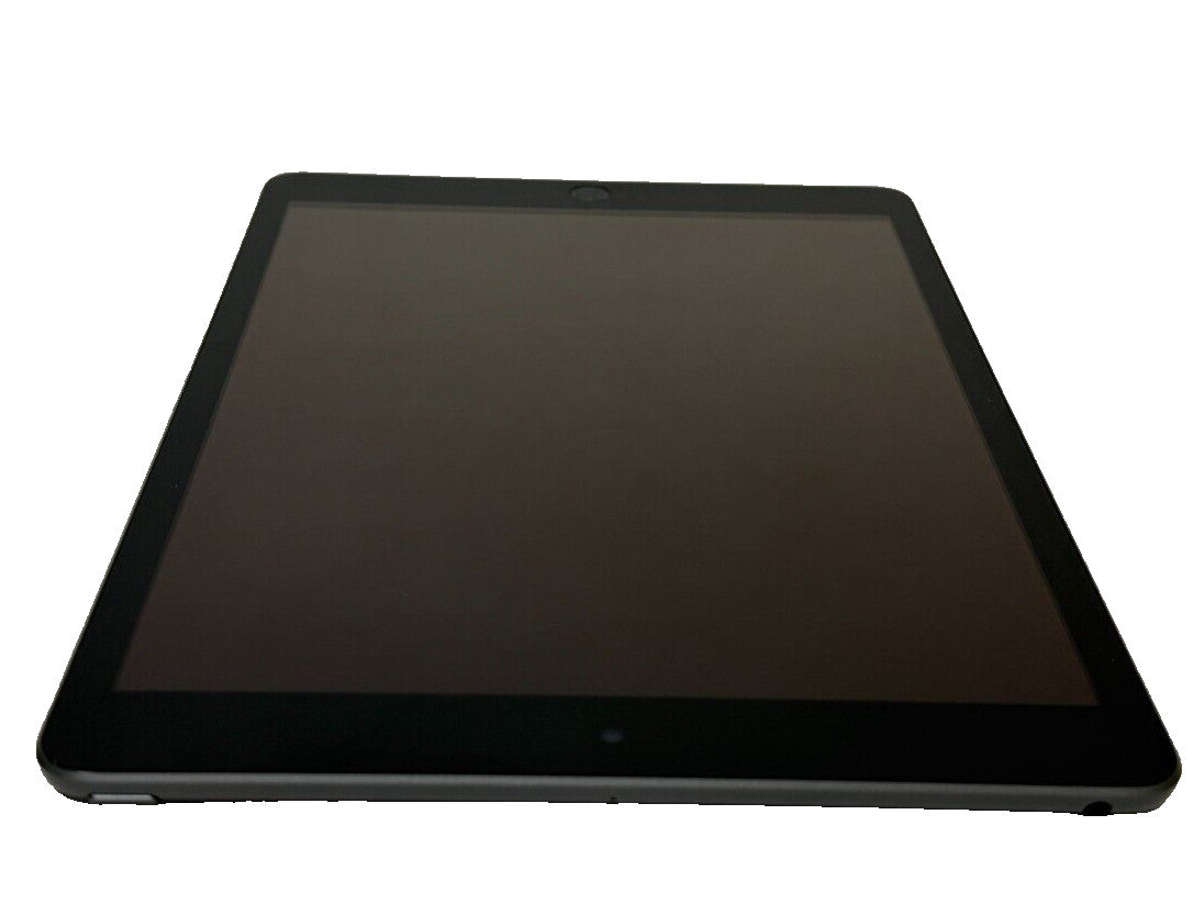 Apple iPad 9th Gen 10.2-inch Space Gray tablet showing front screen and slim profile side view