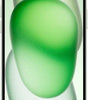 Apple iPhone 15 A2846 front view with green abstract wallpaper, 256GB storage, unlocked, very good condition