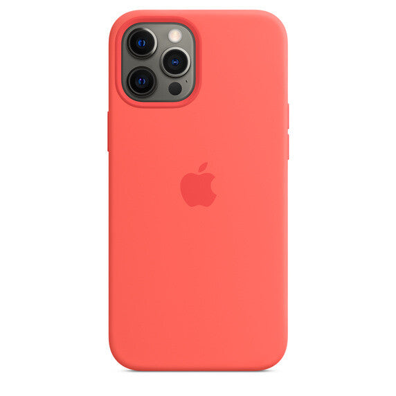 Genuine Apple OEM iPhone 12 Pro Max Silicone Case Pink Citrus with MagSafe