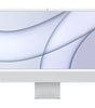 Apple iMac 2021 with 24-inch display, M1 chip, 7-core GPU, 8GB RAM, 256GB SSD in silver front view on white background