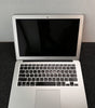 Apple MacBook Air A1466 13.3-inch open screen showing keyboard and trackpad in silver finish, Intel Core i5 model