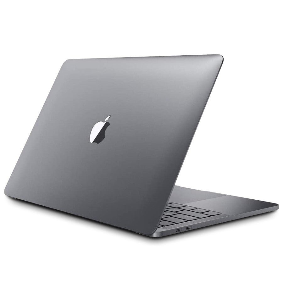 Space Gray 2017 Apple MacBook Pro 13-inch A1706 with Intel i7 3.5GHz, 16GB RAM, 256GB SSD, partially open angle view