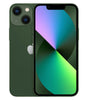 Green Apple iPhone 13 showing front display and dual rear cameras, unlocked with 6.1-inch screen in excellent condition