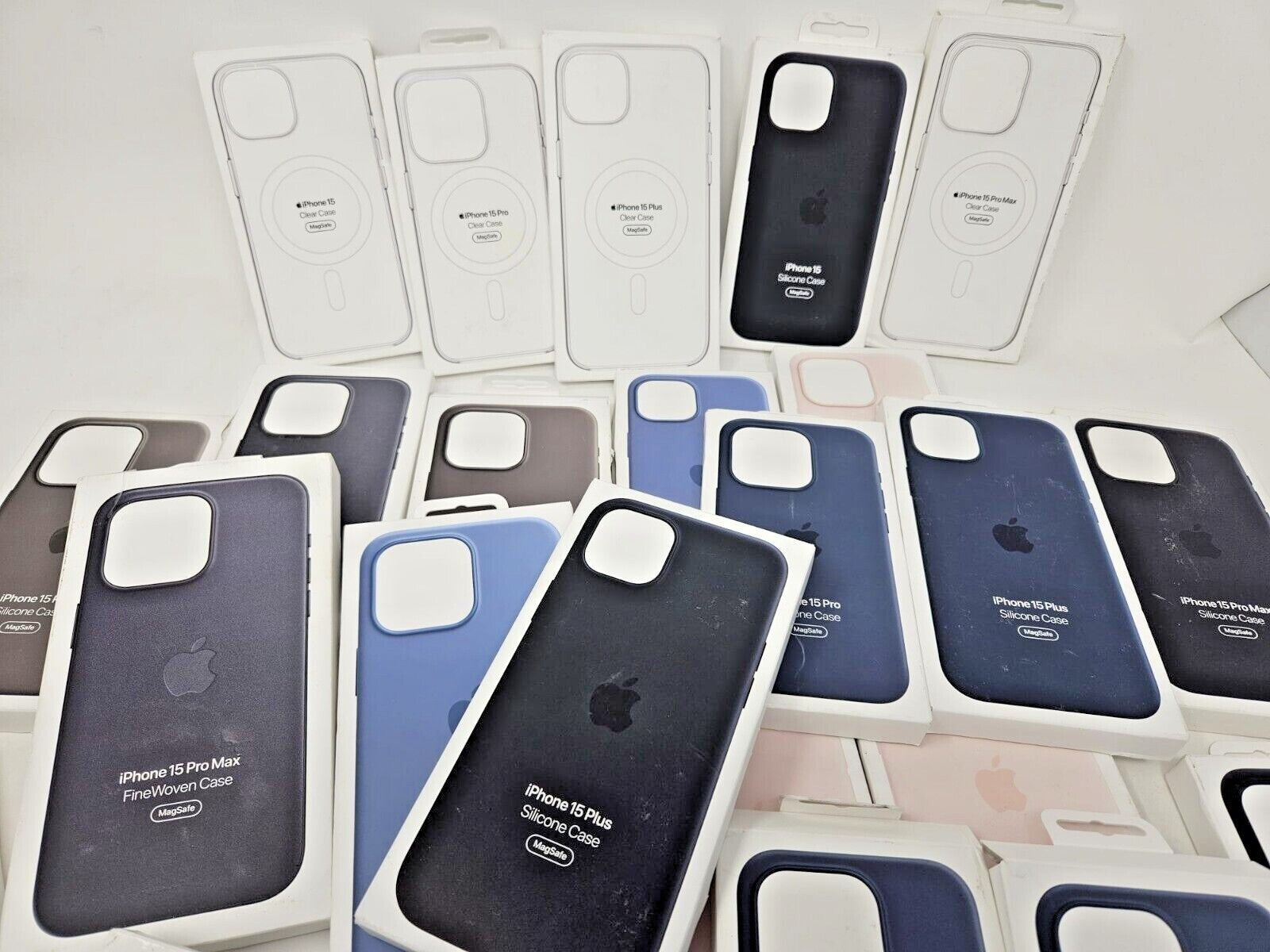 Genuine Original Leather/ Silicone Case for Apple iPhone 15, Plus, Pro, Pro Max