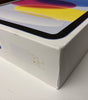 White box of Apple iPad 10th Gen 10.9 inch in blue showing corner with slight wear and Apple logo visible