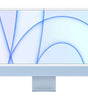 Apple iMac 2021 with 24-inch display, M1 chip, 7-core GPU, 8GB RAM, and 256GB SSD in light blue color front view on white background
