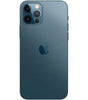 Blue Apple iPhone 12 Pro showing rear triple camera system and Apple logo, unlocked in great condition