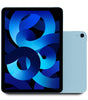 Blue 2022 Apple iPad Air 5th Gen 10.9-inch WiFi tablet showing front screen and rear camera, 256GB storage