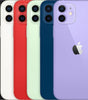 Apple iPhone 12 in six colors showing rear dual cameras and Apple logo, excellent condition, unlocked model with 6.1-inch display