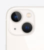 Close-up of white Apple iPhone 13 rear dual cameras and flash on excellent condition unlocked model