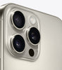 Silver Apple iPhone 16 Pro showing close-up of triple rear camera system and side button in good condition