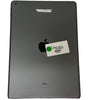 Space Gray Apple iPad 9th Gen 10.2 inch showing rear with Apple logo and asset disposal sticker