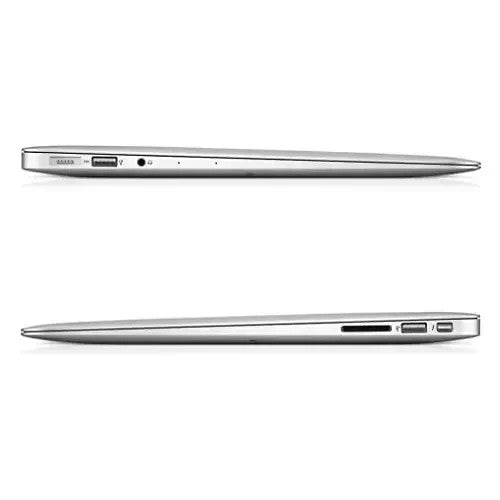 Side views of silver Apple MacBook Air 13 inch laptop showing slim profile and ports, Intel Core, 8GB RAM, 256GB SSD