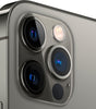 Close-up of Apple iPhone 12 Pro rear triple camera system and flash showing sleek graphite finish in great condition