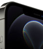 Close-up of 2020 Apple iPhone 12 Pro Max Graphite showing top front display and side button, 6.7-inch unlocked model A2342