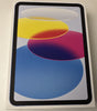 Apple iPad 10th Gen 10.9 inch 64GB Wi-Fi Blue box showing front screen with colorful abstract wallpaper excellent condition