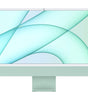 Apple iMac 2021 with 24-inch display, M1 chip 7-core GPU, 8GB RAM, and 256GB SSD in green color front view on white background