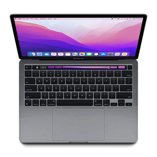 2020 Apple MacBook Pro Space Gray 13-inch with Touch Bar, Intel i5, 16GB RAM, 512GB SSD, open top view