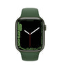 Apple Watch Series 7 45mm in green with silicone band showing full screen and slim bezel design very good condition